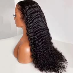 Glueless Wigs Human Hair Pre Plucked Pre Cut 7x5 Hd Lace Closure Wig Human Hair Wear and Go Glueless 250 Density Deep Wave Curly Lace Front Wigs for Black Women Wet and Wavy Natural Hairline