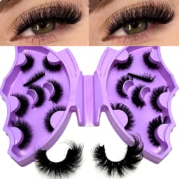 MKYDCG New 8 Pairs of 8-22mm 3D Mink Eyelashes Loose Fake Eyelashes Customized Box Wispy Fluffy Natural Cat Eye Eyelashes
