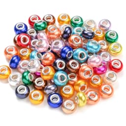 100pcs solid acrylic big hole beads for jewelry making mix color spacer beads for DIY bracelet necklace handcrafts accessories