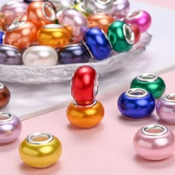 100pcs solid acrylic big hole beads for jewelry making mix color spacer beads for DIY bracelet necklace handcrafts accessories