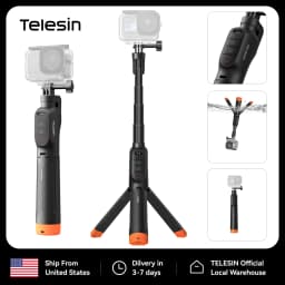 TELESIN Waterproof Bluetooth Floating Selfie Stick Tripod for DJI Osmo Action 6 5 Pro 4 15M Diving Stick 3-in-1 Hand Grip Tripod