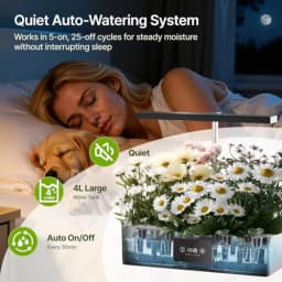 Hydroponics Growing System Kit for home kitchen use, black ABS plastic, black color, 24W dimmable grow light with timer and loc