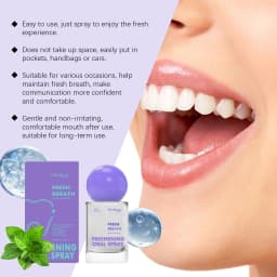 Mint Flavor Oral Spray Long-Lasting Freshness Bad Oral Odor Removal Teeth Cleaning Travel-Sized Portable Mouth Breath Freshener