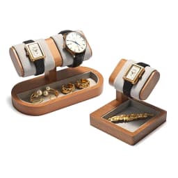 Oirlv Watch Display Stand Wooden Watch Storage Organizer Stand Ring Jewelry Holder Display for Wrist Watch Jewelry Display Rack