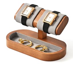 Oirlv Watch Display Stand Wooden Watch Storage Organizer Stand Ring Jewelry Holder Display for Wrist Watch Jewelry Display Rack