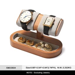 Oirlv Watch Display Stand Wooden Watch Storage Organizer Stand Ring Jewelry Holder Display for Wrist Watch Jewelry Display Rack