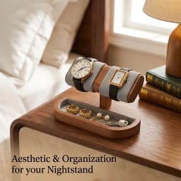 Oirlv Watch Display Stand Wooden Watch Storage Organizer Stand Ring Jewelry Holder Display for Wrist Watch Jewelry Display Rack