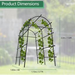 Extra Tall 7.5FT Garden Arch Trellis, 35-45in Adjustable Outdoor Arbor For Climbing Plants, Wedding Party Backdrop Frame