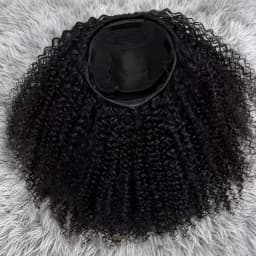 Half Wig Adjustable Drawstring Wig Cap Glueless Wig 250% Density Jerry Curly Natural Black Human Hair Wigs