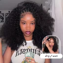 Half Wig Adjustable Drawstring Wig Cap Glueless Wig 250% Density Jerry Curly Natural Black Human Hair Wigs