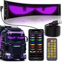 LED Car Windshield Truck Eye RGB LED Matrix Pixel Panel Car Graffiti Scrolling Text Animation Light Truck Lights Bluetooth APP