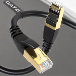 Cat8 Round Cable, High Speed Heavy Duty Internet Connection Cable, 40Gbps 2000MHz High Speed, Patch Cord With Gold-plated RJ45 Connector, Suitable For Routers/gaming/computer LAN Network Cables, Supports S/FTP. Black And White.
