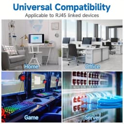 Cat8 Round Cable, High Speed Heavy Duty Internet Connection Cable, 40Gbps 2000MHz High Speed, Patch Cord With Gold-plated RJ45 Connector, Suitable For Routers/gaming/computer LAN Network Cables, Supports S/FTP. Black And White.