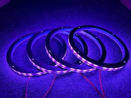 4PCS Universal 6.5in RGB LED Speaker Ring Lights Bluetooth APP & Remote Control Waterproof Audio Lighting Kits