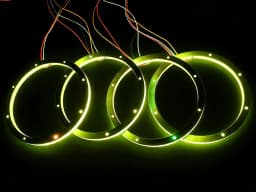 4PCS Universal 6.5in RGB LED Speaker Ring Lights Bluetooth APP & Remote Control Waterproof Audio Lighting Kits