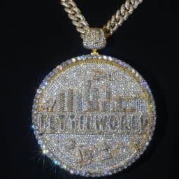 LYEE CYEE Luxury Full Diamond Two Color ASTROWORLD City Hip Hop Letter Pendant Necklace Round Cut Rap Singer Pendant Men and Women Fashion Street Party Gift Decorations Birthday Gifts Valentine's Day Gifts Unique Jewelry
