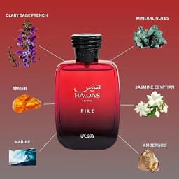 Hawas For Him Fire Eau de Parfum 100ml 3.38fl.oz Men Woody Spicy Long Lasting Fragrance