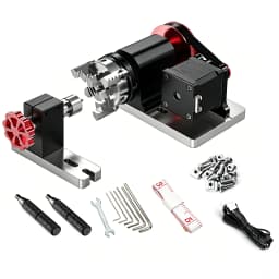 CNC 4th Axis Rotary Module Kit, 4:1 Belt Reduction, 4-60mm Diameter, Compatible with TTC450 & Most CNC Mills, Rotary Engraving Accessory
