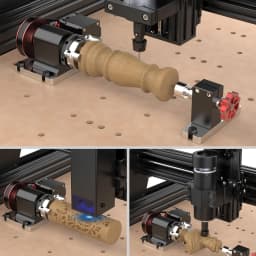CNC 4th Axis Rotary Module Kit, 4:1 Belt Reduction, 4-60mm Diameter, Compatible with TTC450 & Most CNC Mills, Rotary Engraving Accessory