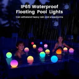 3-inch Rechargeable LED Ball Lights, Sphere Night Light with 16 Colors, 4 Modes, Color Change Mood Lighting, Waterproof Floatin