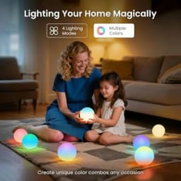 3-inch Rechargeable LED Ball Lights, Sphere Night Light with 16 Colors, 4 Modes, Color Change Mood Lighting, Waterproof Floatin