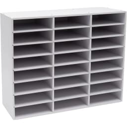 BYMAOCAR Filing Trays 24 Compartments Organizer, Sturdy Mail Sorter Organizer Wood Desktop Organizer Wood Literature Organizer File Holder for Office 8 Tier Magazine Storage Rack 73.7 * 30.2 * 59.6cm
