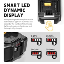 1 PC Rechargeable Battery Compatible with Makita Battery For Power Tools 18V 6.0AH Durable and Stable Output BL1860 BL1840 BL1820 BL1880