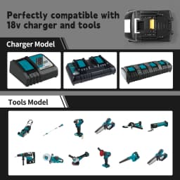 1 PC Rechargeable Battery Compatible with Makita Battery For Power Tools 18V 6.0AH Durable and Stable Output BL1860 BL1840 BL1820 BL1880