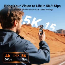 5K Body Camera Audio 270° Rotating Lens 128GB Mini Camera External Mic and EIS Stabilization 4K/60FPS Z14 Vlogging Camera for Daily Recording Bike Cameras Sports DV Car DVR Recorder