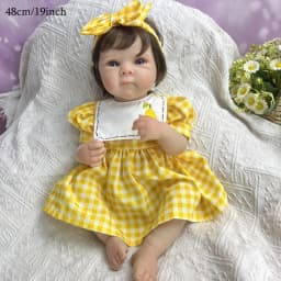 BZDOLL 19 Inch 48 CM Full Vinyl Body Reborn Baby Doll Toy Lifelike Handmade Fashion Birthday Gift Play House Toy Companion Doll
