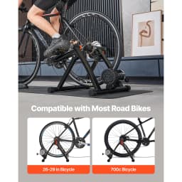 SucceBuy Bike Trainer 6 Level Resistance 26-29 inch & 700C Wheels with Release Skewer & Front Wheel Riser Block for Road Bikes