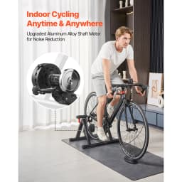 SucceBuy Bike Trainer 6 Level Resistance 26-29 inch & 700C Wheels with Release Skewer & Front Wheel Riser Block for Road Bikes