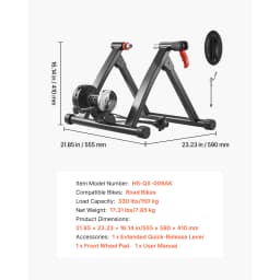 SucceBuy Bike Trainer 6 Level Resistance 26-29 inch & 700C Wheels with Release Skewer & Front Wheel Riser Block for Road Bikes