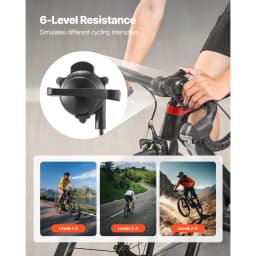 SucceBuy Bike Trainer 6 Level Resistance 26-29 inch & 700C Wheels with Release Skewer & Front Wheel Riser Block for Road Bikes