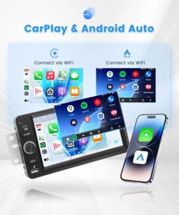 7inch Android 13 Touch Screen Car Stereo Radio 2+64GB GPS Navigation For Chevy Silverado 1500/2500/3500 2003-2006 Tahoe 2003-2006 GMC Sierra 1500/2500/3500 2003-2006 Yukon 2004-2006 Support CarPlay Backup Camera Bluetooth AHD Camera 5GWiFi FM DSP SWC