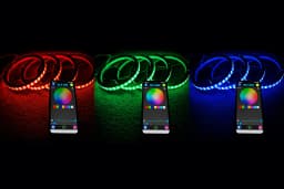 4PCS Universal 8In RGB LED Speaker Ring Lights Bluetooth APP & Remote Control Waterproof Audio Lighting Kits