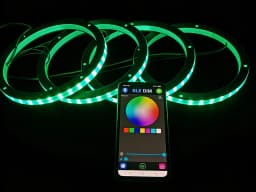 4PCS Universal 8In RGB LED Speaker Ring Lights Bluetooth APP & Remote Control Waterproof Audio Lighting Kits