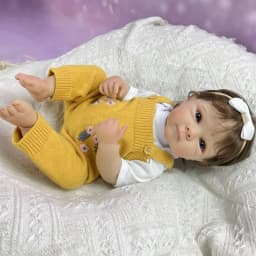 BZDOLL 19Inch 48CM Full Vinyl Body Reborn Baby Doll Toy Lifelike Handmade Fashion Birthday Gift Play House Bedtime Comfort Doll