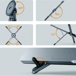 Portable Magnetic Phone Holder & Selfie Stick 3-in-1 Foldable Tripod Stand for iPhone iPad Tablet Laptop Desktop Use