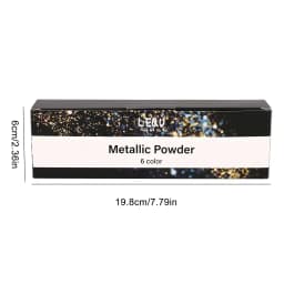 LEQU 6-Colour Metallic Powder Set, Iridescent Holographic Glitter, Suitable for Epoxy Resin Casting, Nail Art, Jewellery Making, Handmade Mug Coasters, Slime and DIY Decorations; Vibrant Craft Materials Ideal for Beginners’ Craft Projects
