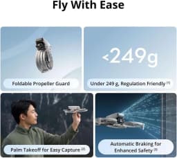 Open Box-DJI Flip (RC-N3), Drone With 4K UHD Camera for Adults, Under 249 g, 3-Axis Gimbal Stabilization, 44000ft/13km Video Transmission, Palm Takeoff, Auto Return, 31-Min Flight Time, Intelligent Flight