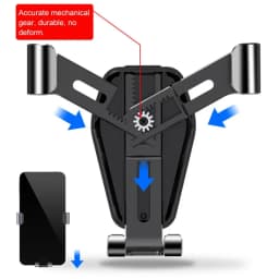Navigation Gravity Car Phone Holder Air Vent Clip Mount Universal Car Bracket Auto Lock Anti Shake Hands Free Cradle Cell Phone GPS Stand Support for Samsung All Phones 360 Degree Rotation Adjustable Fits Most Cars