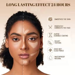 10 Colors Cream Contour Concealer Palette Highlighter Bronzer Face Makeup Kit with Brush,Waterproof Foundation for Beginners
