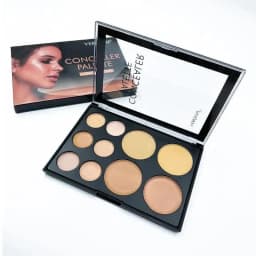 10 Colors Cream Contour Concealer Palette Highlighter Bronzer Face Makeup Kit with Brush,Waterproof Foundation for Beginners