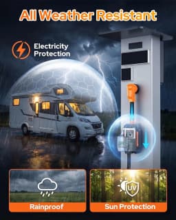 2026 RV Surge Protector 30 Amp 28000 Joules, Larger LED Display,RV Circuit Analyzer with Smart App & Bluetooth, IP68 RV Adapter Plug for Camper Travel Trailers