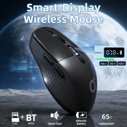 Silent Wireless Mouse Bluetooth 2.4G Dual Mode Type-C  Rechargeable LED Display DPI Battery 6 Button  Lightweight Office Gaming Mouse for Laptop Desktop PC