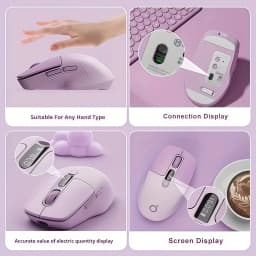 Silent Wireless Mouse Bluetooth 2.4G Dual Mode Type-C  Rechargeable LED Display DPI Battery 6 Button  Lightweight Office Gaming Mouse for Laptop Desktop PC