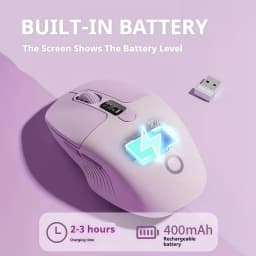 Silent Wireless Mouse Bluetooth 2.4G Dual Mode Type-C  Rechargeable LED Display DPI Battery 6 Button  Lightweight Office Gaming Mouse for Laptop Desktop PC