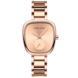 HANNAH MARTIN Hot selling Rose Gold Quartz Watch Women's 34mm Wine Barrel Simple Black Stopwatch Fashionable Minimalist Style Oval Women's Watches Japan Leisure Watches Ladies Clock Local Watch Women Mesh with Quartz Movement Original Ladies Watch