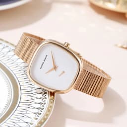 HANNAH MARTIN Hot selling Rose Gold Quartz Watch Women's 34mm Wine Barrel Simple Black Stopwatch Fashionable Minimalist Style Oval Women's Watches Japan Leisure Watches Ladies Clock Local Watch Women Mesh with Quartz Movement Original Ladies Watch